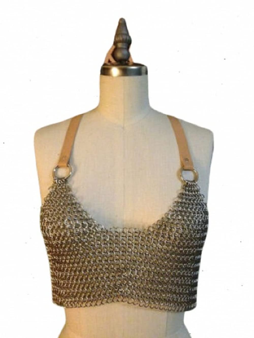 Amazon.com: Medieval Chainmail Bra top with leather straps